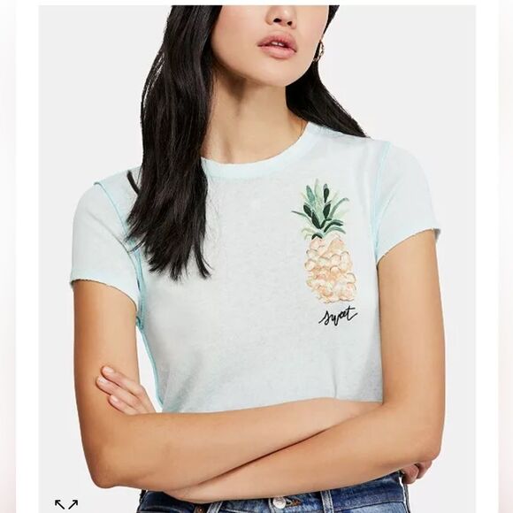 Free People Fruit Medley Pineapple Sweet Tee - Picture 1 of 5